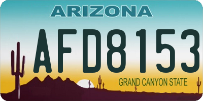 AZ license plate AFD8153