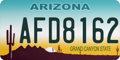 AZ license plate AFD8162