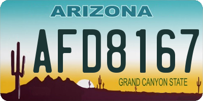 AZ license plate AFD8167