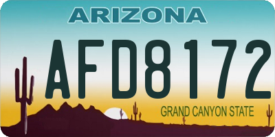 AZ license plate AFD8172