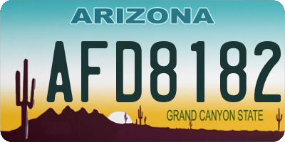 AZ license plate AFD8182