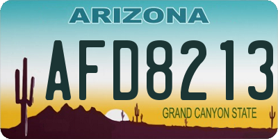 AZ license plate AFD8213