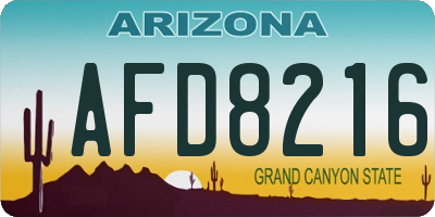 AZ license plate AFD8216