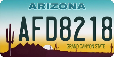 AZ license plate AFD8218