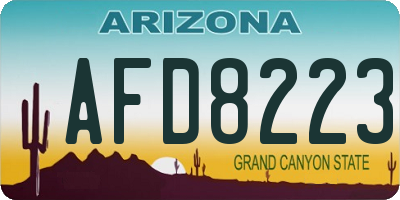 AZ license plate AFD8223