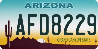 AZ license plate AFD8229