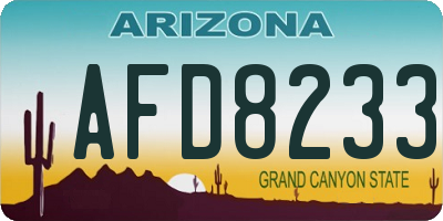 AZ license plate AFD8233