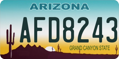 AZ license plate AFD8243