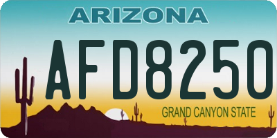 AZ license plate AFD8250