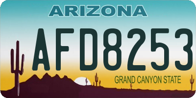 AZ license plate AFD8253