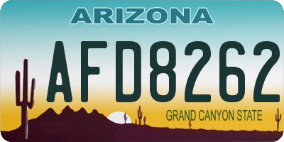 AZ license plate AFD8262