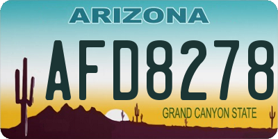 AZ license plate AFD8278