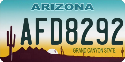 AZ license plate AFD8292