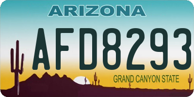 AZ license plate AFD8293