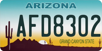 AZ license plate AFD8302
