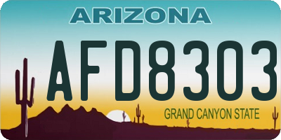 AZ license plate AFD8303