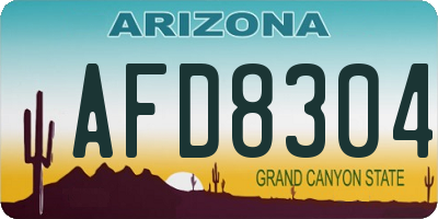 AZ license plate AFD8304