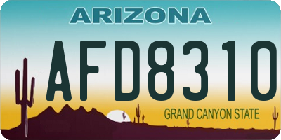 AZ license plate AFD8310