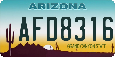 AZ license plate AFD8316