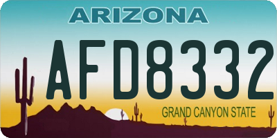 AZ license plate AFD8332