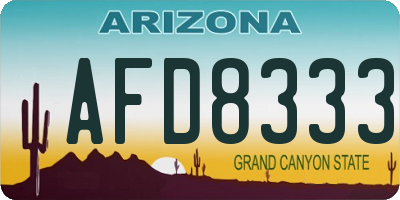 AZ license plate AFD8333