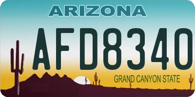 AZ license plate AFD8340