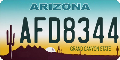 AZ license plate AFD8344