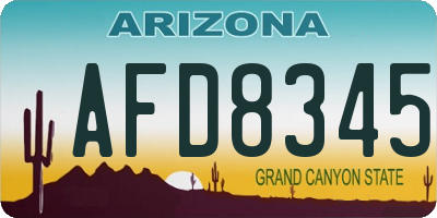 AZ license plate AFD8345