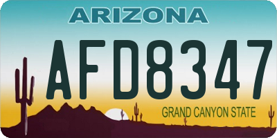 AZ license plate AFD8347