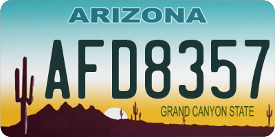 AZ license plate AFD8357