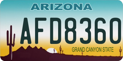 AZ license plate AFD8360
