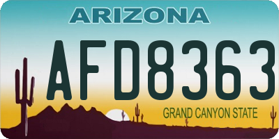 AZ license plate AFD8363