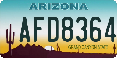 AZ license plate AFD8364