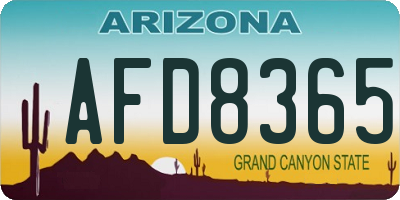 AZ license plate AFD8365
