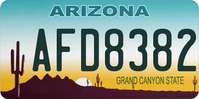 AZ license plate AFD8382