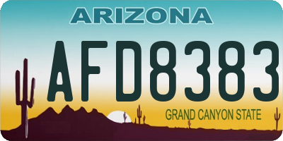AZ license plate AFD8383