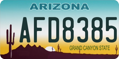 AZ license plate AFD8385