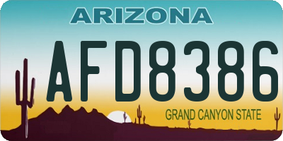 AZ license plate AFD8386