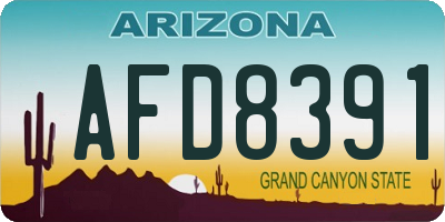 AZ license plate AFD8391