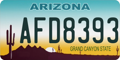 AZ license plate AFD8393