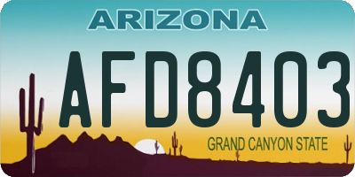 AZ license plate AFD8403