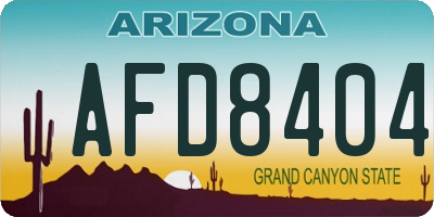 AZ license plate AFD8404