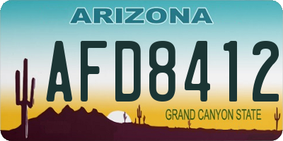 AZ license plate AFD8412