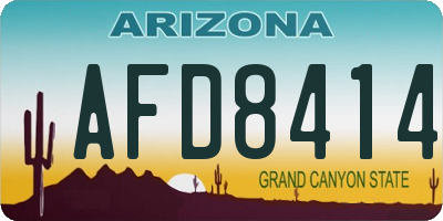 AZ license plate AFD8414