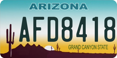 AZ license plate AFD8418