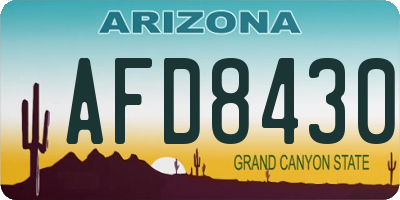 AZ license plate AFD8430