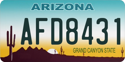 AZ license plate AFD8431