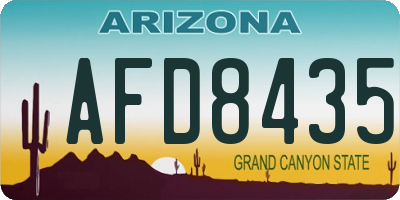 AZ license plate AFD8435