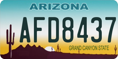 AZ license plate AFD8437