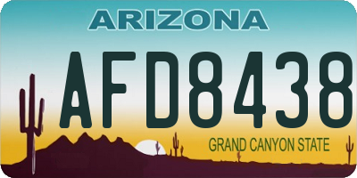 AZ license plate AFD8438